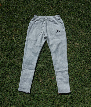 Fitted Tracksuit Pants- Grey