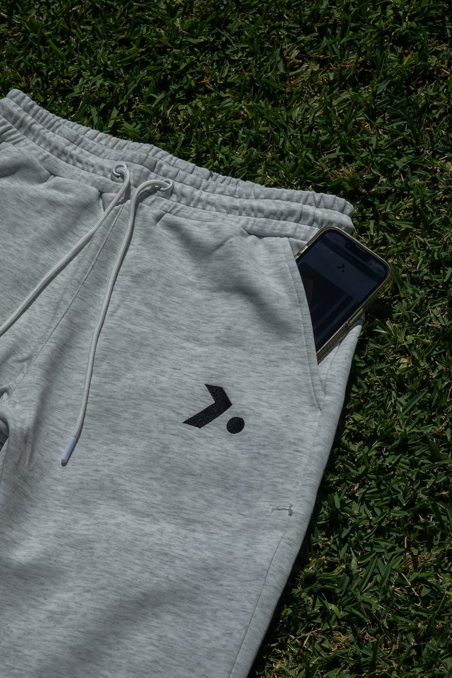 Fitted Tracksuit Pants- Grey