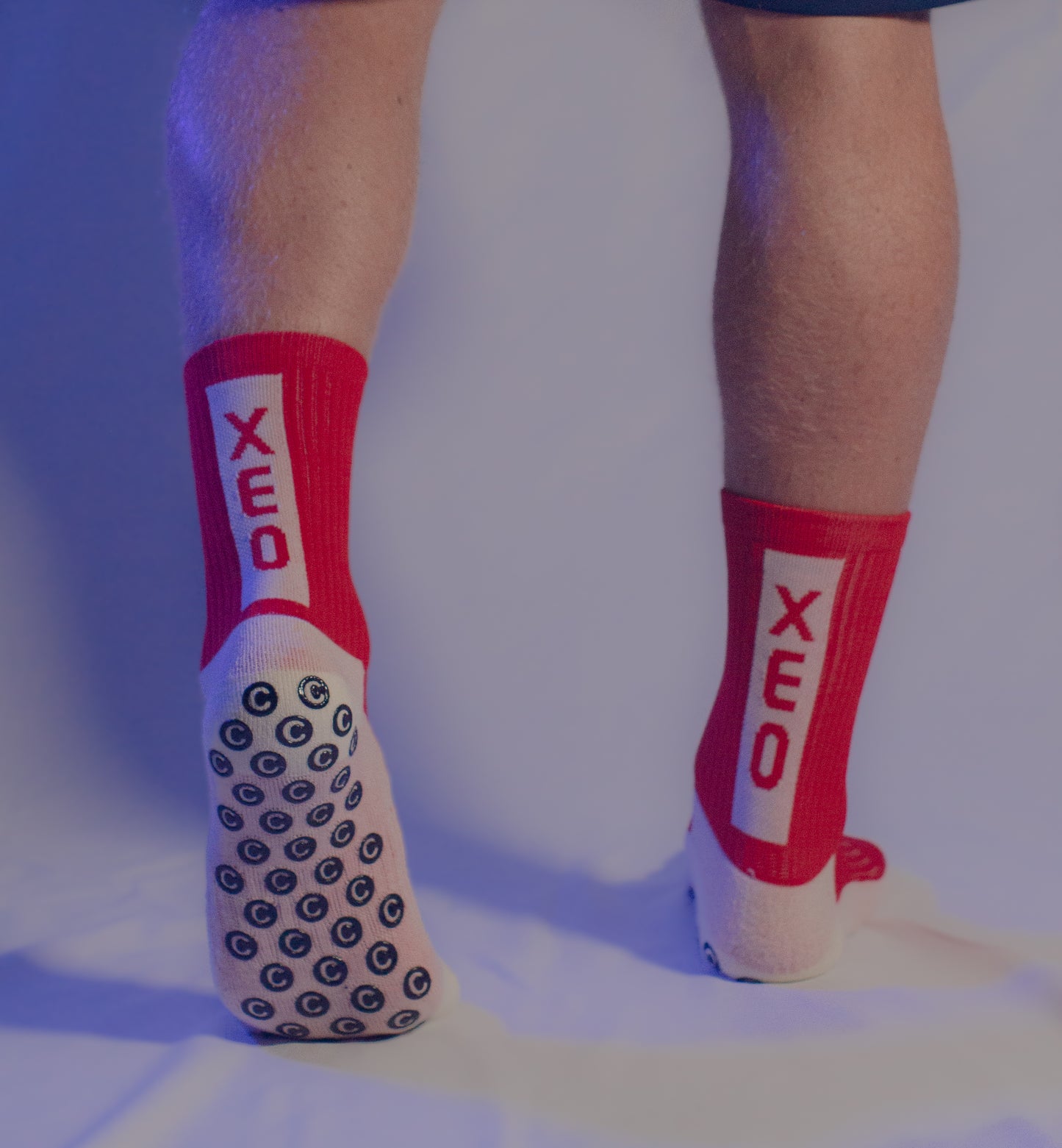 XEO Sports Performance Grip Socks- Red
